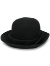 YOHJI YAMAMOTO YOHJI YAMAMOTO FOLDED HAT - 黑色