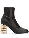 GIUSEPPE ZANOTTI GOLD-TONE HEEL BOOTS