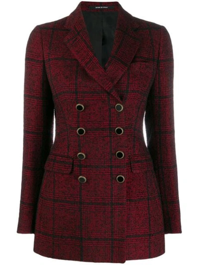 Tagliatore Alyx Double-breasted Blazer With Check Motif In Red