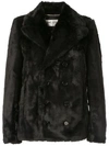 SAINT LAURENT SAINT LAURENT FAUX FUR COAT - 黑色