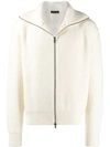 ANN DEMEULEMEESTER ZIP-UP RIBBED CARDIGAN