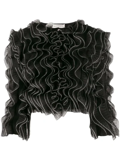 Alexander Mcqueen Jacket With Pleated Levers In Black
