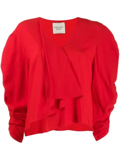 A.w.a.k.e. Snail Princess Asymmetric Blouse In Red