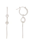 PAIGE NOVICK 18K White Gold Pave Diamond Oval Two Part Earring - 0.1 ctw