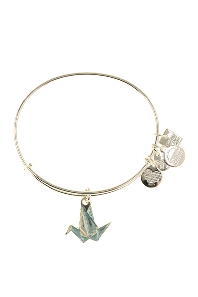 Alex And Ani Charity By Design Paper Crane Healing Charm Bracelet In Shny Silv