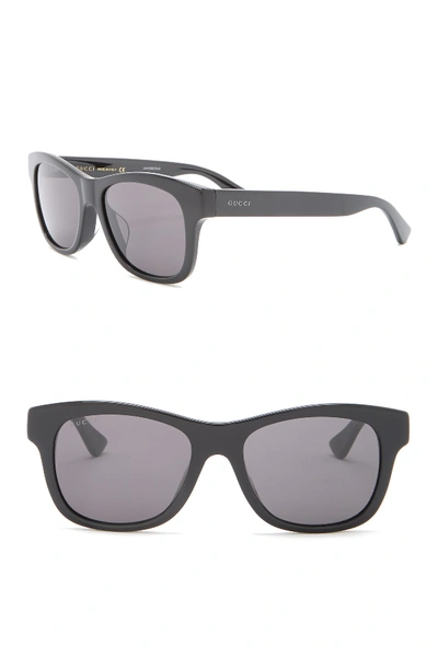 Gucci 53mm Rectangle Sunglasses In Black-black-grey