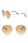 TOMS Clara 55mm Rimless Round Sunglasses