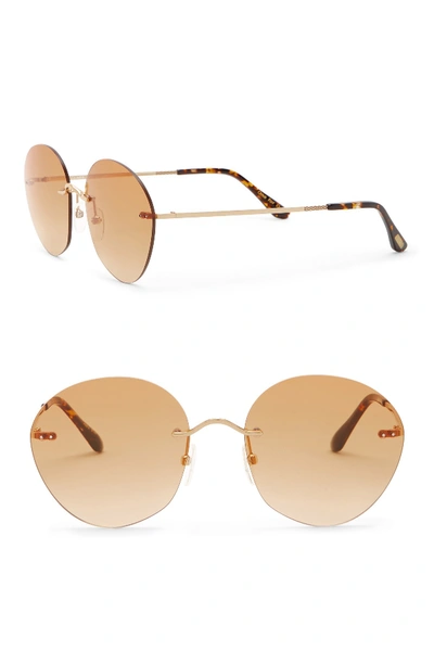 Toms Clara 55mm Rimless Round Sunglasses In Gold