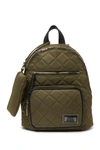 Steve Madden Quilted Nylon Backpack In Olive