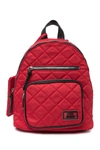Steve Madden Quilted Nylon Backpack In Red