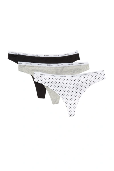 Calvin Klein Thong Logo Band - Pack Of 3 In Pdx Blk Gh Pind