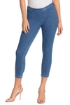 Hue Denim Capri Leggings In Stonewash