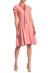 Alexia Admor Blaise Pleated Fit & Flare Dress In Pink