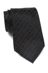 Calvin Klein Digital Grid Silk Tie In Black