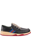 GUCCI LEATHER LACE-UP SHOE WITH WEB