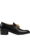 Gucci Women's Leather Horsebit Chain Loafers In Black