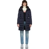 MONCLER NAVY DOWN BETULONG HOODED COAT