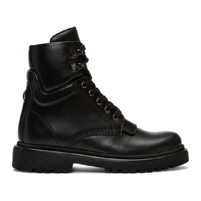 Moncler Patty Leather Ankle Boots In Black