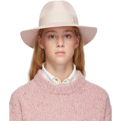 Maison Michel Pink Felt Rico Hat In Baby Pink