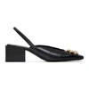 BALENCIAGA BALENCIAGA BLACK DOUBLE SQUARE BB SLINGBACK HEELS