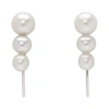 SASKIA DIEZ SASKIA DIEZ SILVER TRIPLE PEARL EARRINGS