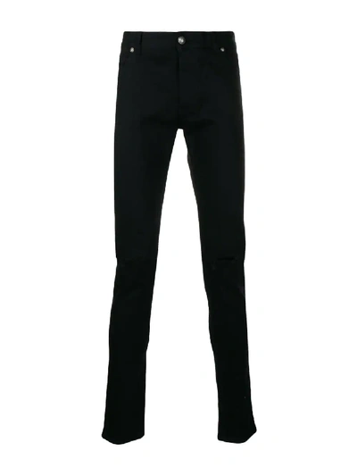 Balmain Logo Patch Skinny Jeans In Black