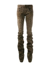 R13 Shirring Boy Leopard Jeans In Brown