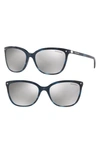 Tiffany & Co 55mm Mirrored Square Sunglasses - Blue/ Grey