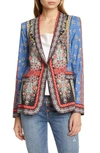 ALICE AND OLIVIA MACEY MIX PRINT BLAZER,CC906P67204