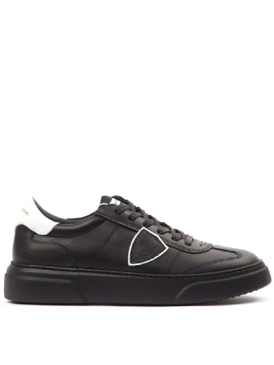 Philippe Model Black And White Leather Paris Sneakers