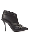 DOLCE & GABBANA BLACK QUILTED LEATHER ANKLE BOOTS,11021484