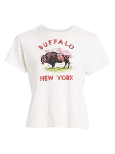 Re/done Buffalo New York Classic Cotton Tee In Vintage White