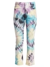 MOTHER The Tripper High-Rise Crop Bootcut Tie-Dye Jeans