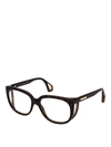 GUCCI SQUARE FRAMED HAVANA GLASSES WITH BLINKERS