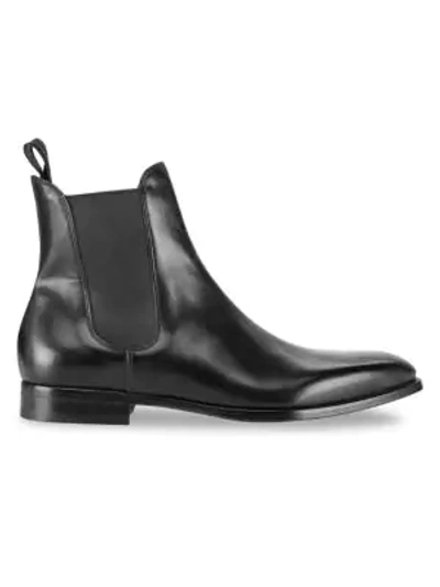 Dunhill Elegant City Leather Chelsea Boots In Black