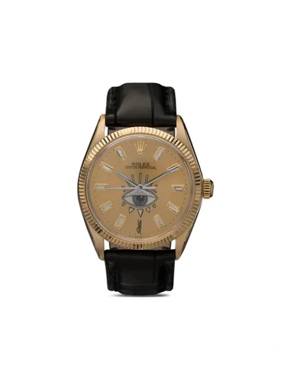 Jacquie Aiche Reworked Vintage Rolex Oyster Perpetual Watch In Gold