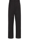 VALENTINO VALENTINO PLEATED STRAIGHT LEG TROUSERS - 黑色