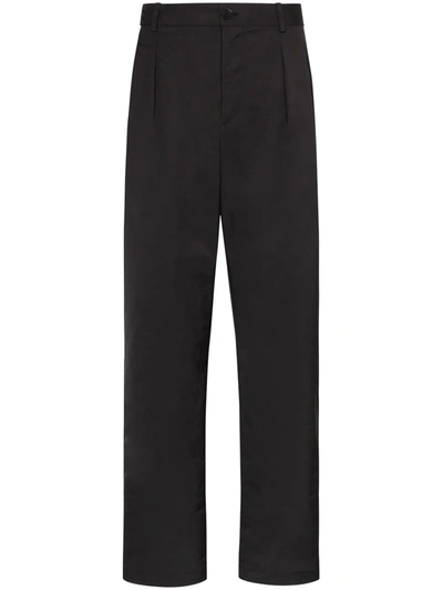 Valentino Pleat-detailed Straight-leg Trousers In Black