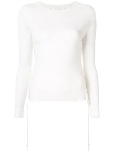 Dion Lee Cut-out Side Ribbed Sweater In White