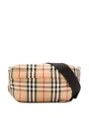 Burberry Check Print Messenger Bag - Brown In Brown