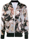 PALM ANGELS ABSTRACT PRINT FRONT LOGO BOMBER JACKET