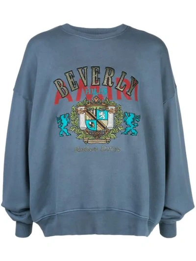 Amiri Embroidered Coat Of Arms Sweatshirt - 灰色 In Blue