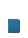 Prada Saffiano Bi-fold Wallet In Blau