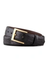 W. KLEINBERG MATTE ALLIGATOR BELT, BLACK,PROD151200005