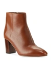 Aquatalia Women's Florita Weatherproof Square-toe Block-heel Booties In Cognac