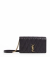 SAINT LAURENT QUILTED LEATHER ANGIE SHOULDER BAG,14853538