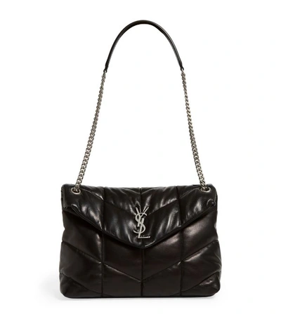 Saint Laurent Medium Loulou Puffer Quilted Leather Crossbody Bag In Noir