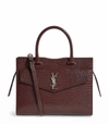 SAINT LAURENT SMALL UPTOWN CROC-EMBOSSED TOTE BAG,14855227