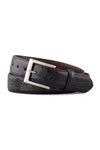 W. Kleinberg Matte Alligator Belt, Black In Black
