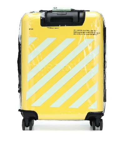 Off-white Quote Carry-on Suitcase In Yellow
